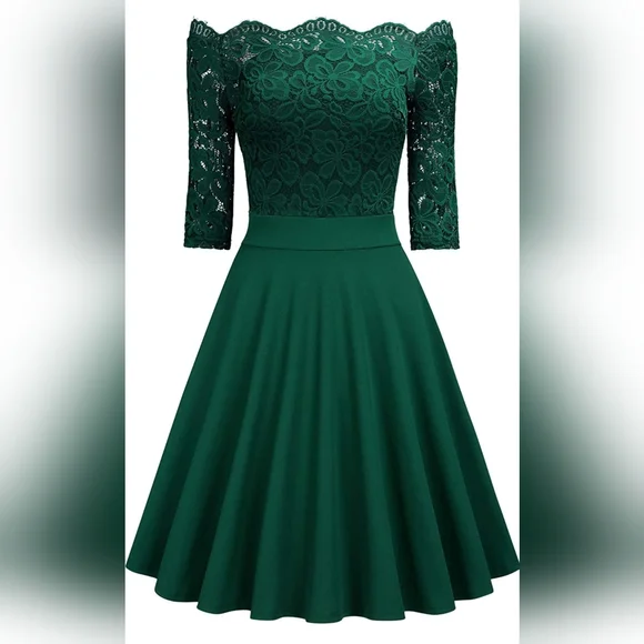 Missmay Dresses Missmay Womens Vintage Floral Lace Half Sleeve